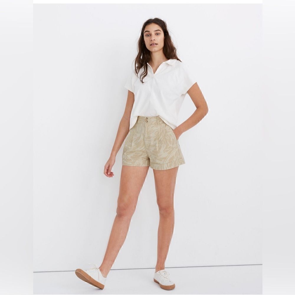 MADEWELL Pleated Shorts in Brushing Up cream color 4 - Picture 3 of 4